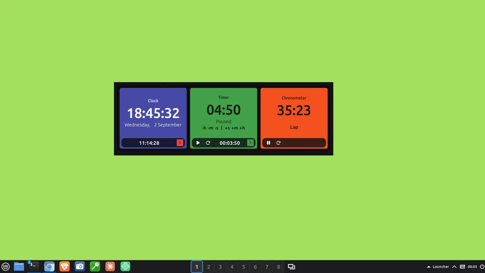 Color Timer Clock running on a full desktop