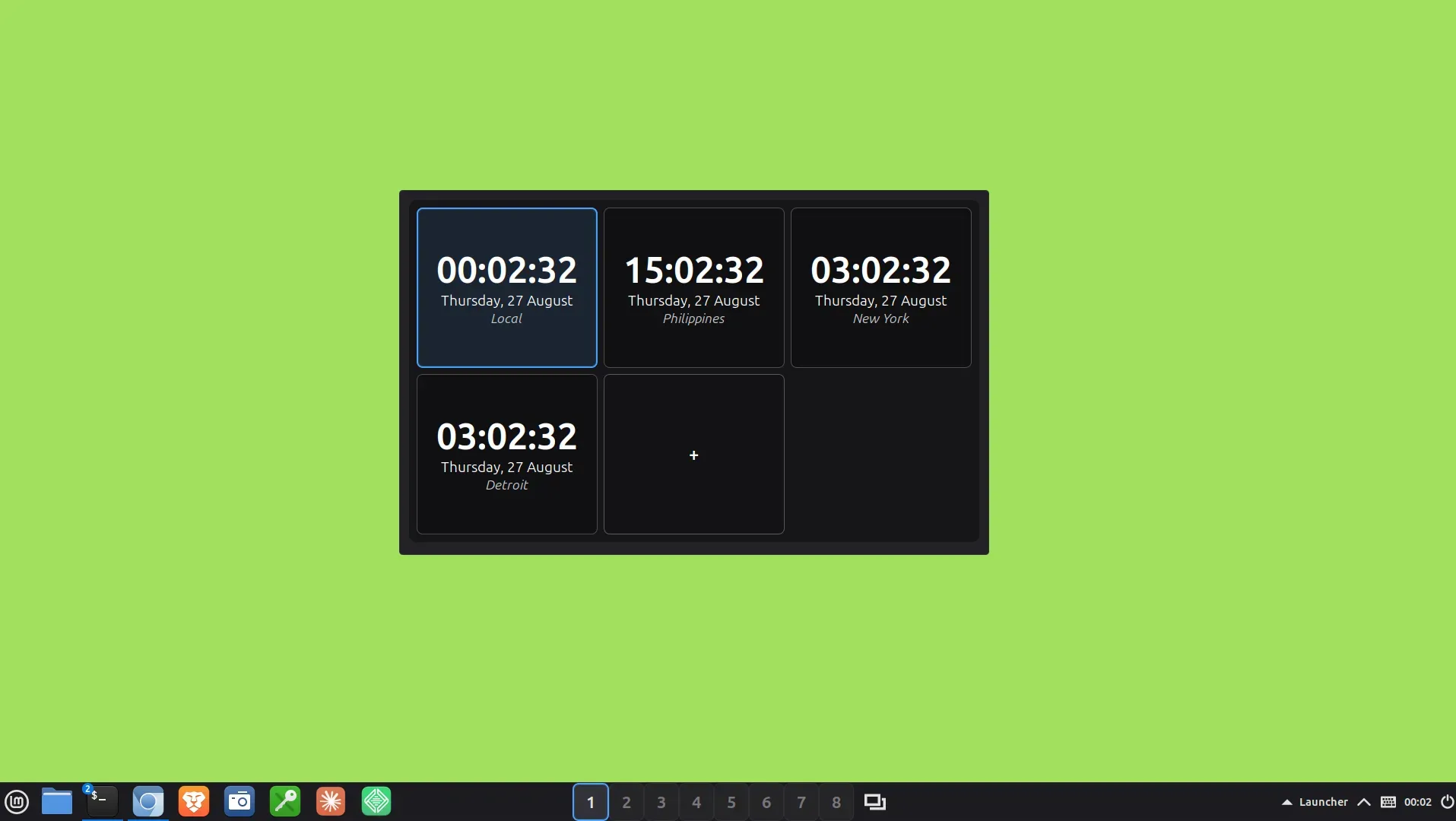 World Clock running on a full desktop