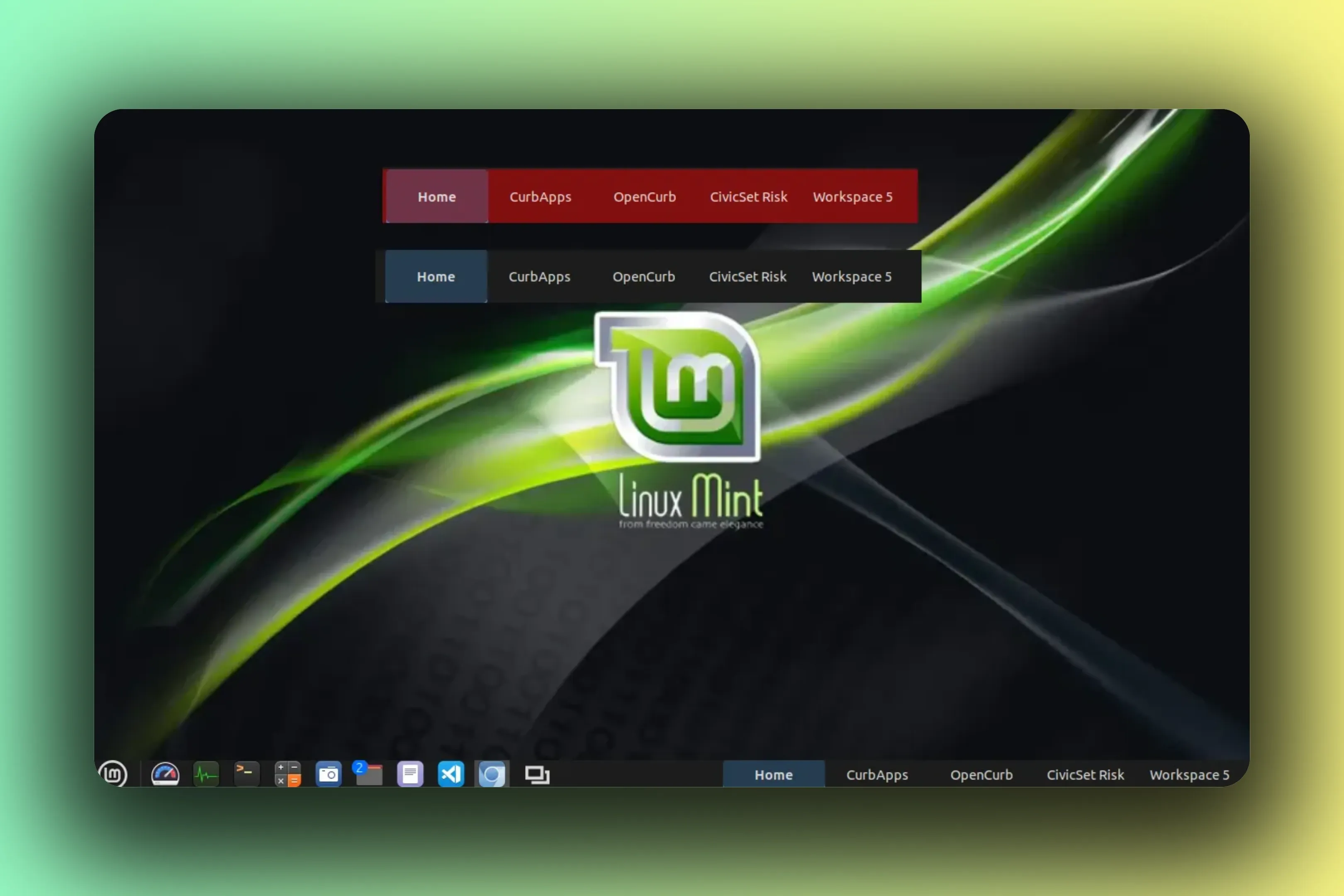 In Panel Workspace Name applet screenshot