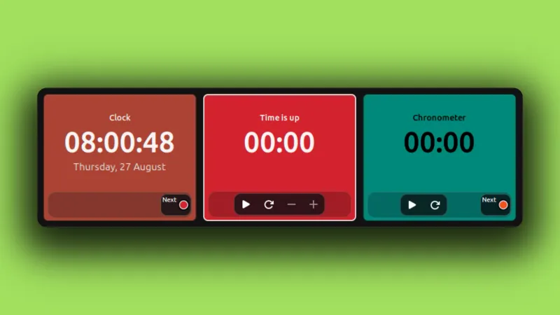Color Timer Clock desklet on a Cinnamon desktop