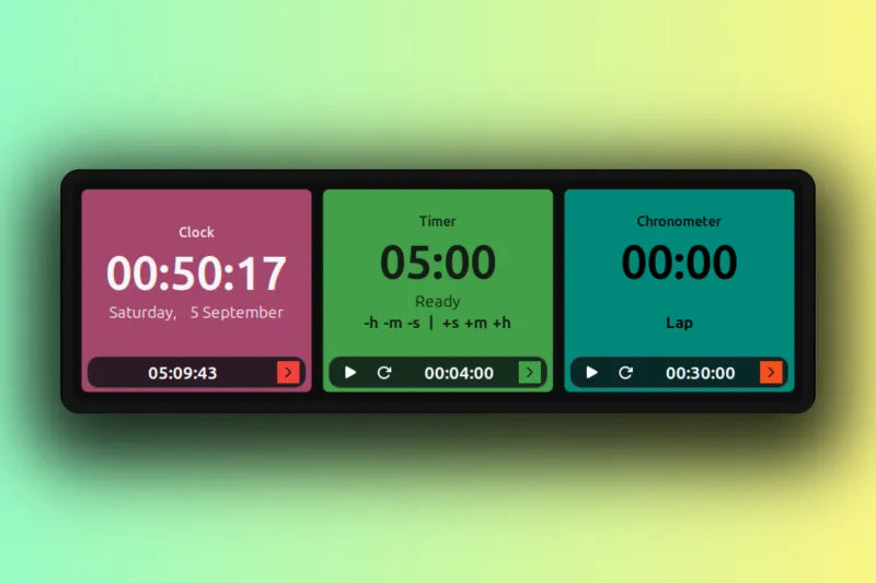 Color Timer Clock desklet on a Cinnamon desktop