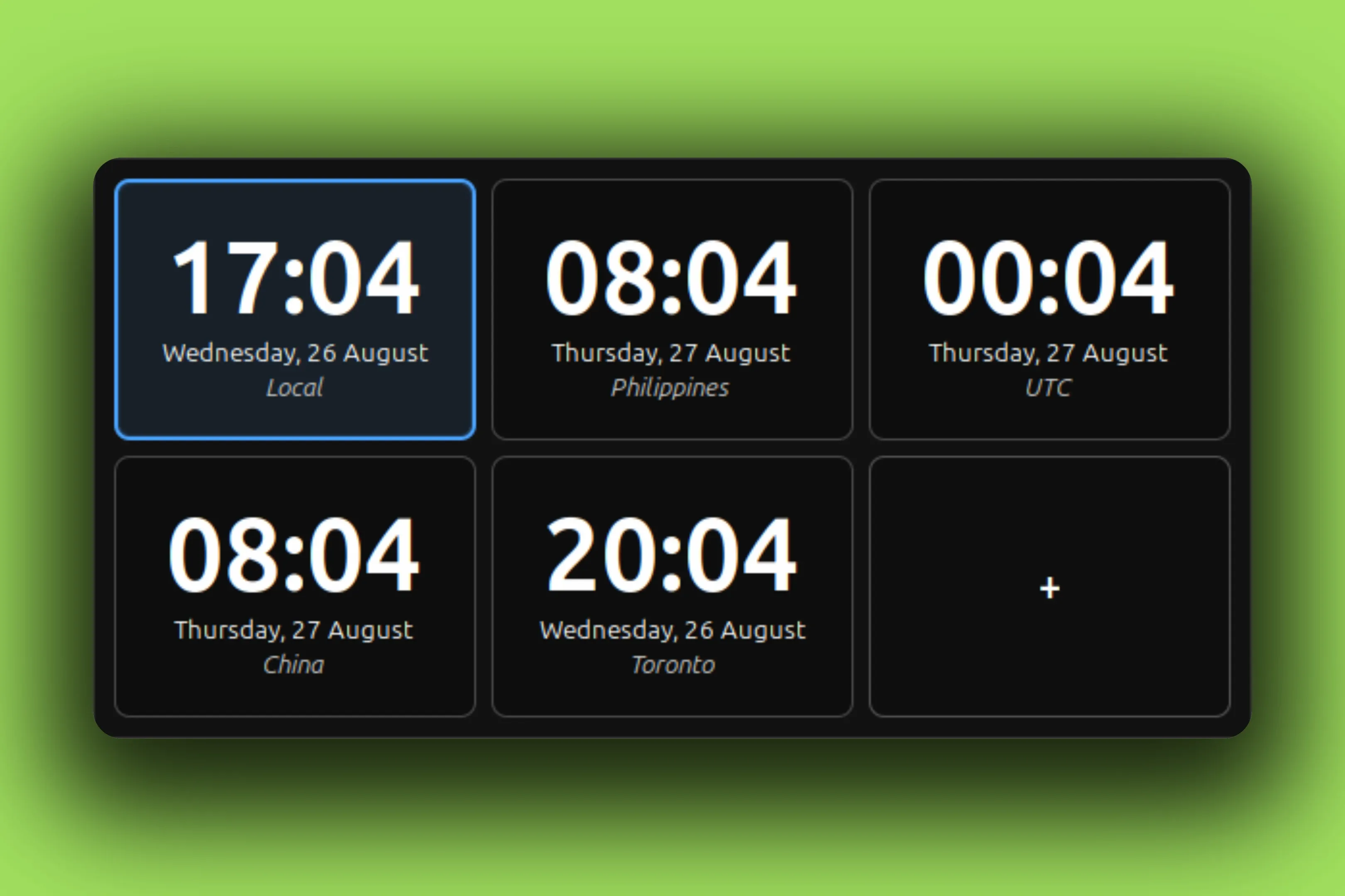 World Clock desklet screenshot